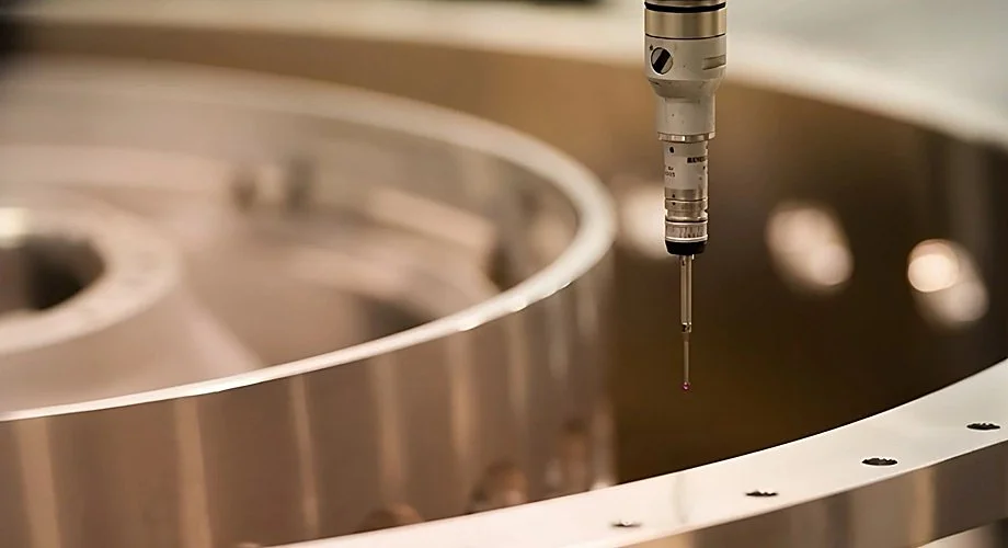 Machined parts measured on a coordinate measuring machine